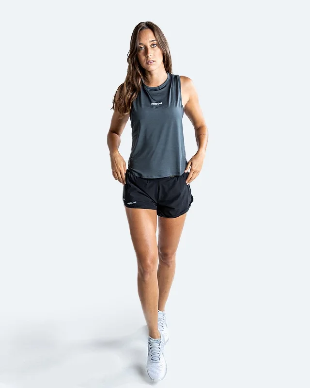 WOMEN'S LUCIA MUSCLE TANK - CHARCOAL basic tank top