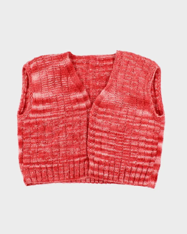 Darling Handmade Pink Tones Sleeveless Cardigan - XL Long Cardigan Short Cardigan Medium Cardigan