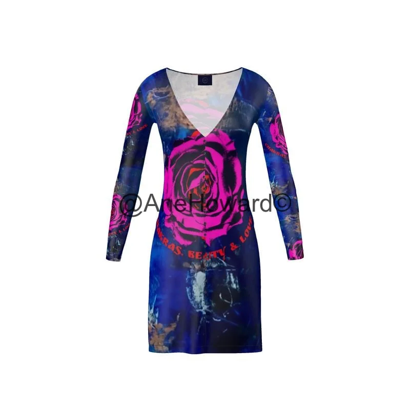Short Cardigan Dress Chakras, Beauty and Love Spandex Blend Rayon Blend Denim Blend