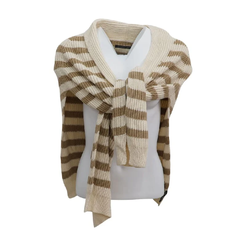Beige Striped Cardigan Sweater Boxy Cardigan Fitted Cardigan A-Line