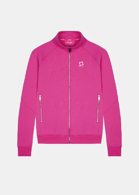 Pink Zip-up Casual Jacket Embroidered Jacket Appliqued Jacket Beaded Jacket