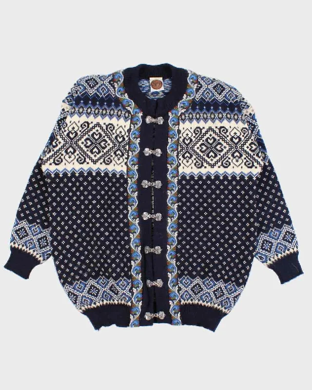 Vintage Selburose Nordic Pure Wool Cardigan - M Nylon Fabric Polyester Fabric Spandex Fabric