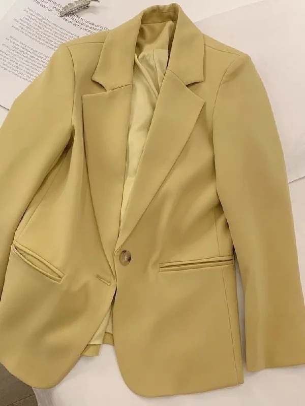 PEONY SUITS Women's Elegant Stylish Fashion Office Professional Solid Color Blazer Jacket Wool Fabric Cashmere Fabric Tweed Fabric