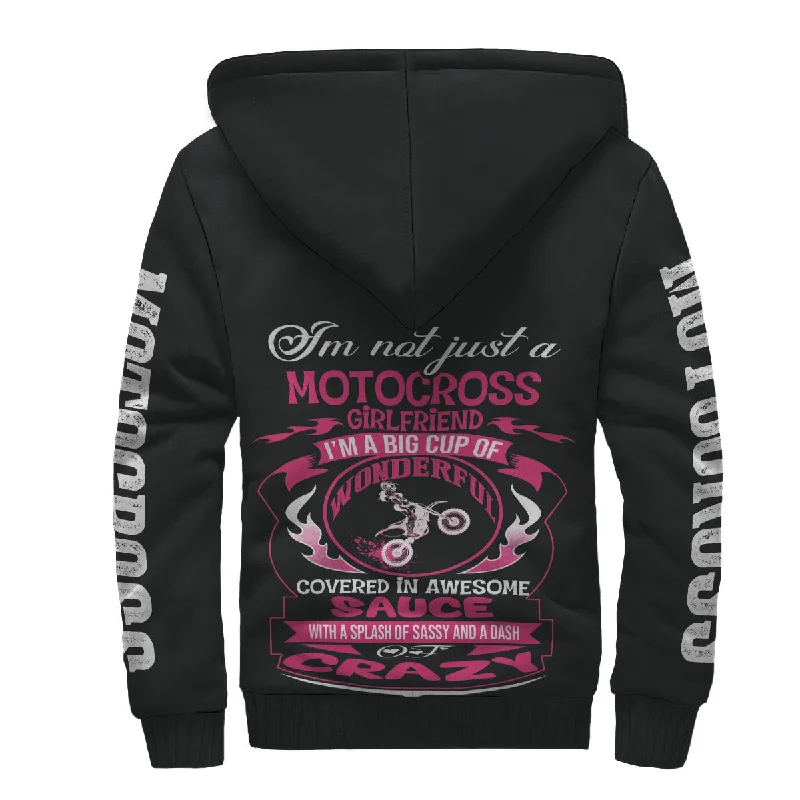 I'm Not Just A Motocross Girlfriend Sherpa Jacket Hooded Jacket Caped Jacket Shawl Collar Jacket