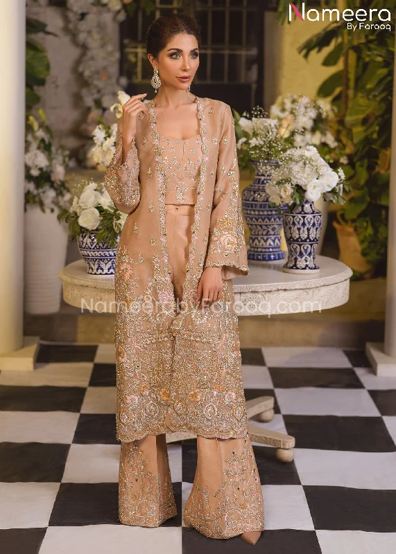 Bridal Pakistani Long Jacket Dresses Online #BS519 Cotton Jacket Linen Jacket Terry Jacket