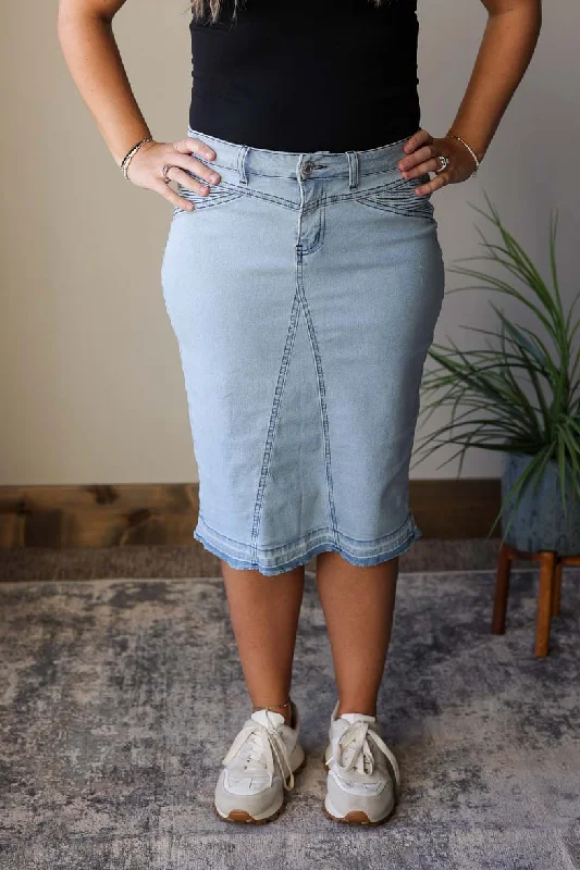 Sarah Light Was Moto Denim Skirt cashmere skirt rich