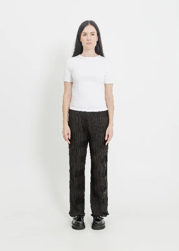 ROWAN PLEAT PANT / BLACK Cozy Knit Pants