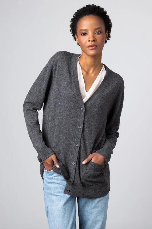 Kinross Cashmere Boyfriend Cardigan Soft Cozy Warm