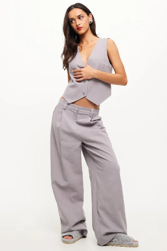 LIONESS Je Suis Pant Rhode Trendy Wide-Legged Trousers