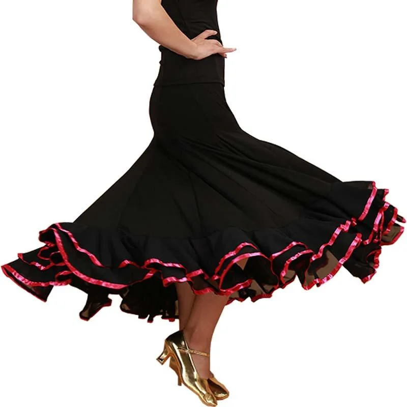 Draped Maxi Ballroom Skirt with Trimming cashmere skirt fine