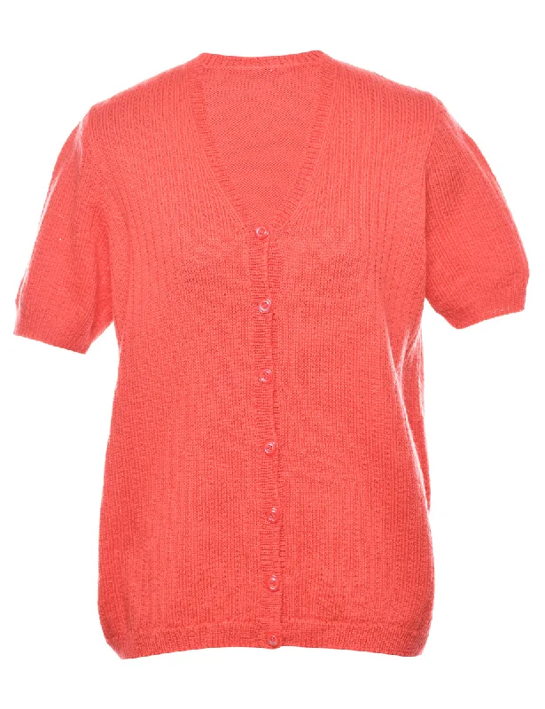 Coral Knit Cardigan - M Patchwork Embroidered Appliqued