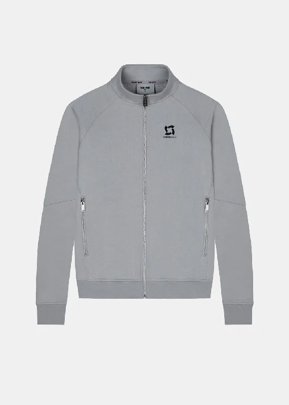 Grey Zip-up Casual Jacket Satin Jacket Silk Jacket Chiffon Jacket