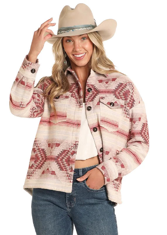 Women's Rock & Roll Aztec Sherpa Jacket Mesh Jacket Canvas Jacket Denim Jacket