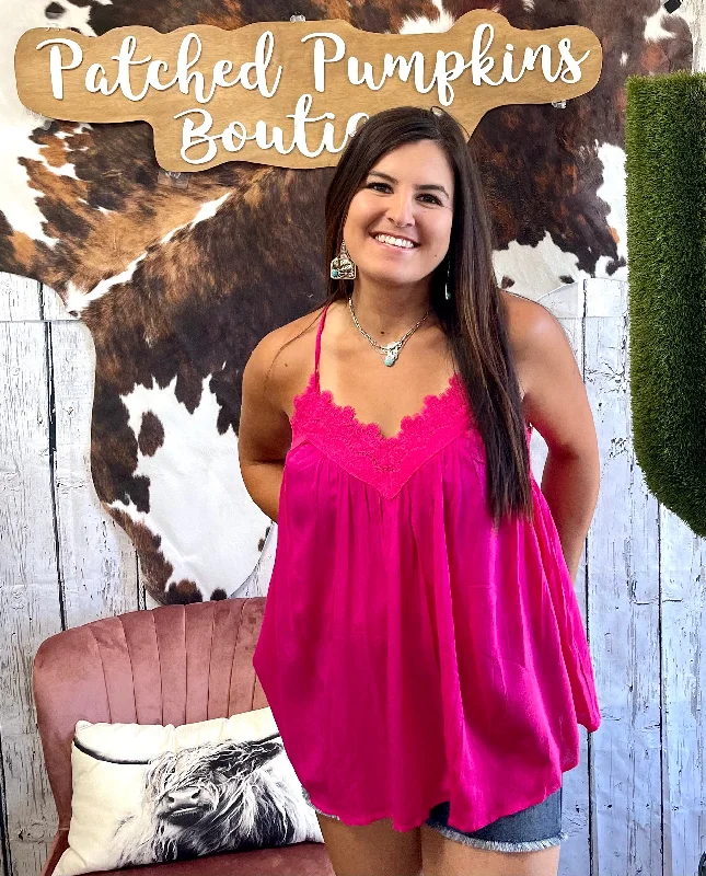 Teresa tank-Hot Pink casual tank top