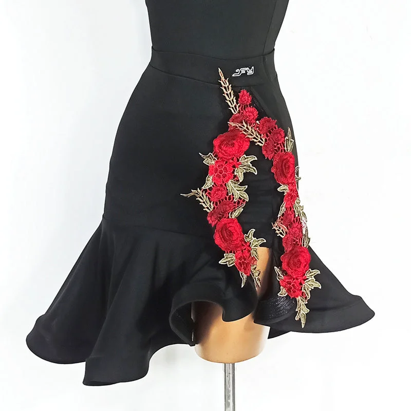 Embroidery Latin Dance Skirt wrap skirt elegant