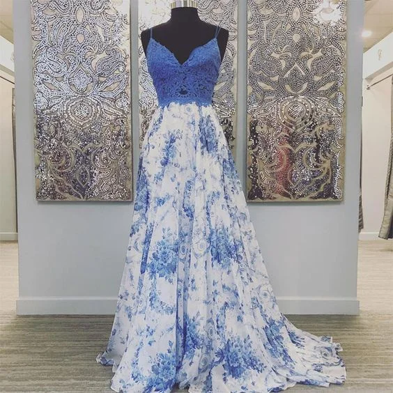 Blue lace long prom gown party dress    cg21650 Tunics Favorite customer