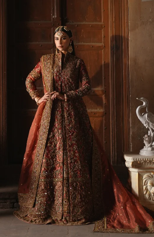 Pakistani Bridal Dress in Open Jacket Lehenga Style Fleece Jacket Down Jacket Parka