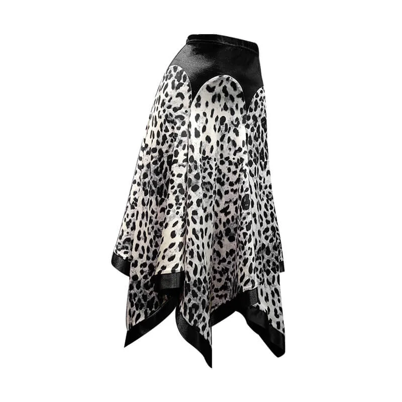 Leopard Asymmetric Latin Skirt lightweight skirt design