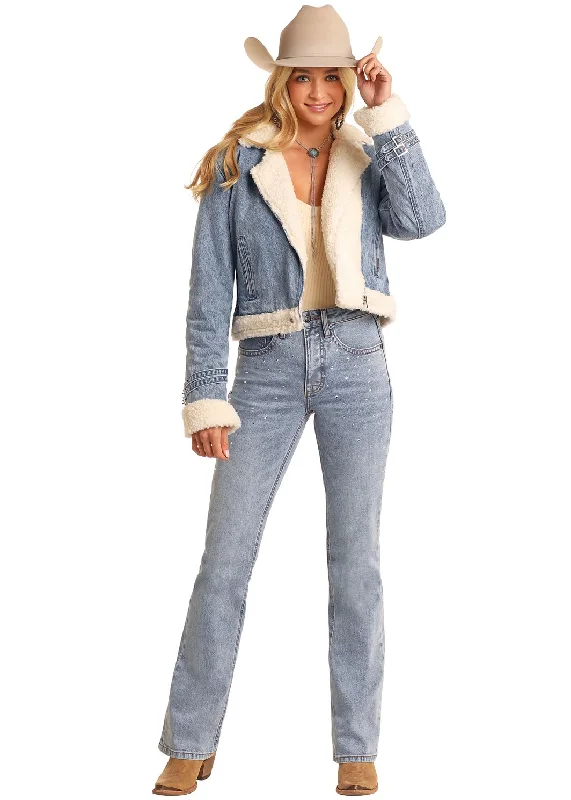 Women's Rock & Roll Sherpa Lined Denim Jacket Plaid Jacket Tartan Jacket Houndstooth Jacket Women's Rock & Roll Sherpa Lined Denim Jacket Plaid Jacket Tartan Jacket Houndstooth Jacket