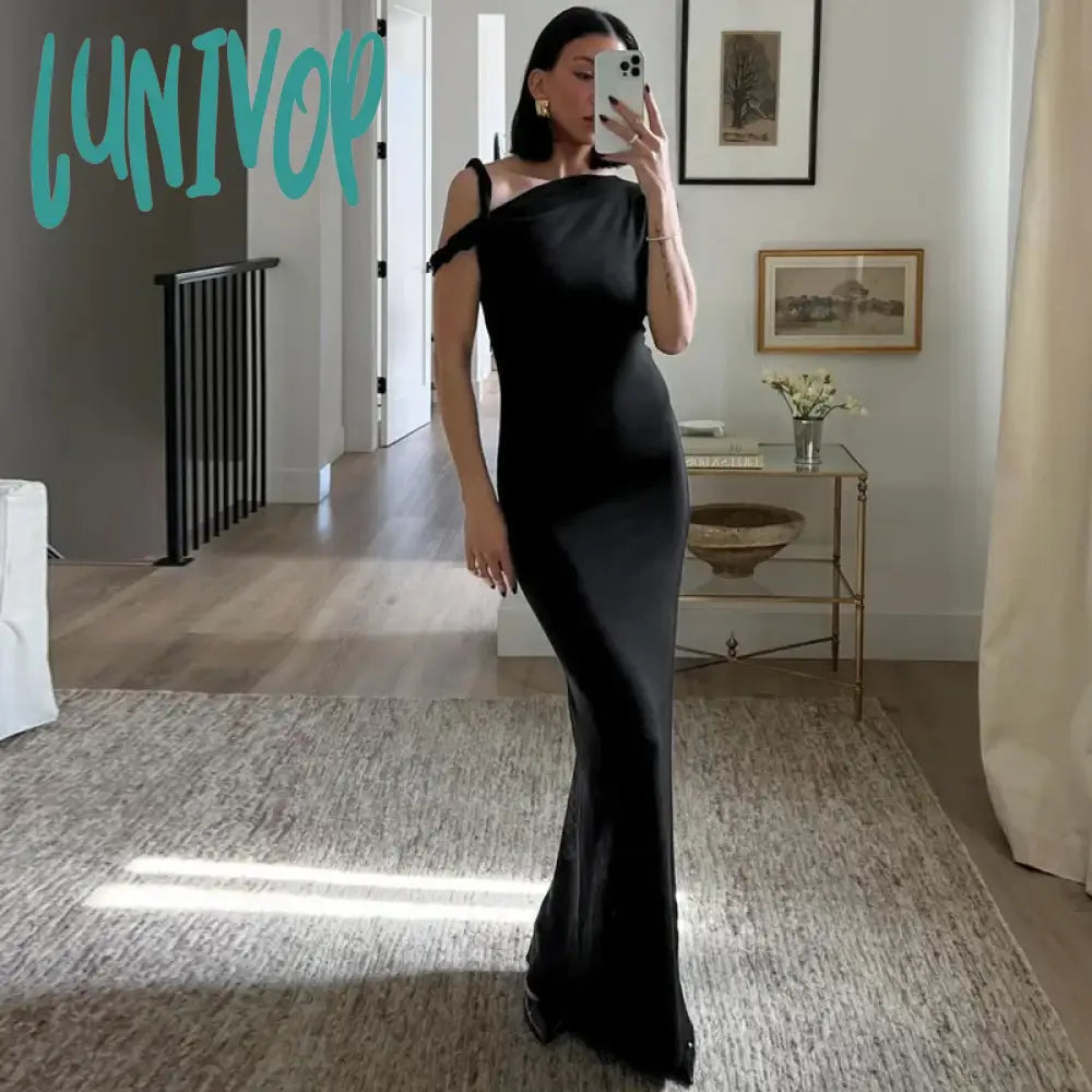 Lunivop Asymmetrical Twist One Shoulder Maxi Long Dress Kylie Jenner Outfits Elegant Sexy Summer Party Dresses For Women 2024 Tunics Practical durable