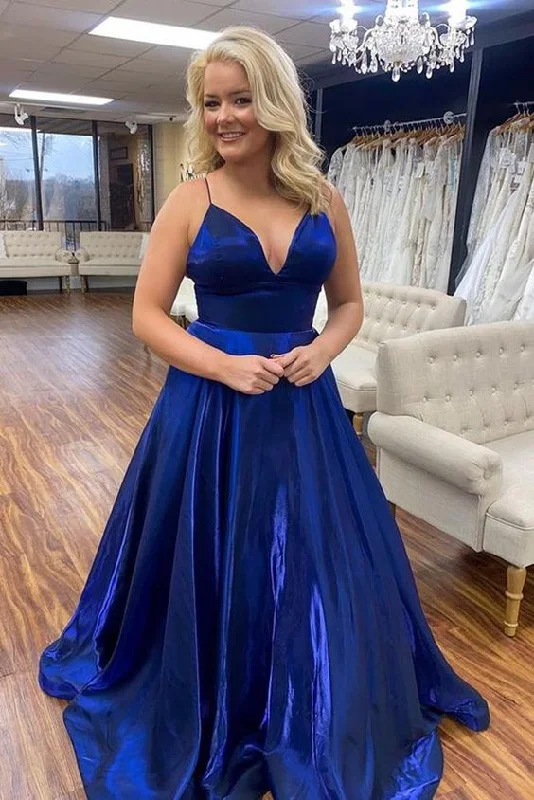 Royal Blue Simple Long Prom Dresses,Graduation School Party Dress       cg23296 Tunics Timeless classic