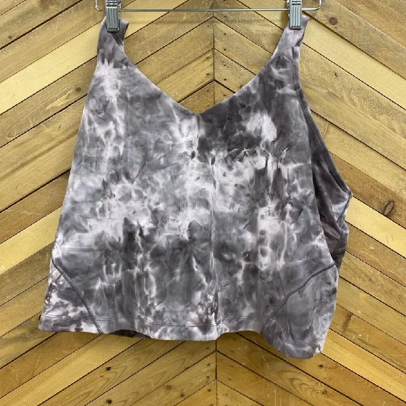 Lululemon - Women's Cropped Tank Top: Pink-Grey Smoke-women-20 basic tank top