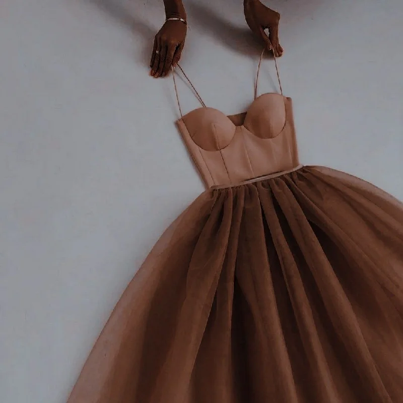 Hot Selling Straps Prom Dress Tulle Prom Party Dress     cg22256 Tunics Corduroy durable