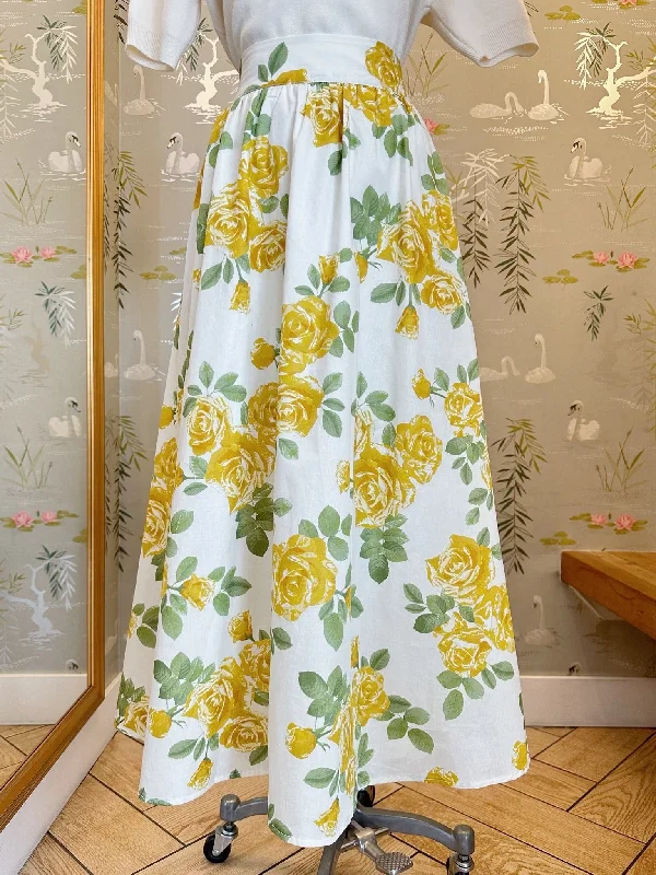 Diana Floral Midi Skirt silk skirt lustrous