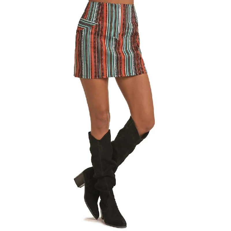 Rock & Roll Cowgirl Women's Striped Twill Skirt linen skirt airy