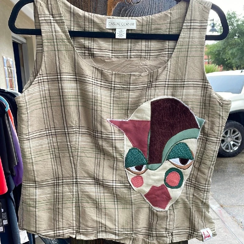 Red By Design #137 Come At Me With Respect Plaid Tank v-neck tank top