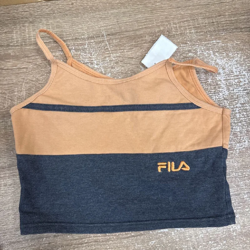 Fila - Cropped Tank : grey peach-women-SM strappy tank top