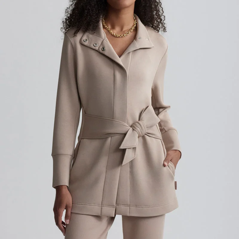 ANSET JACKET A-Line Jacket Boat Neck Shawl Collar