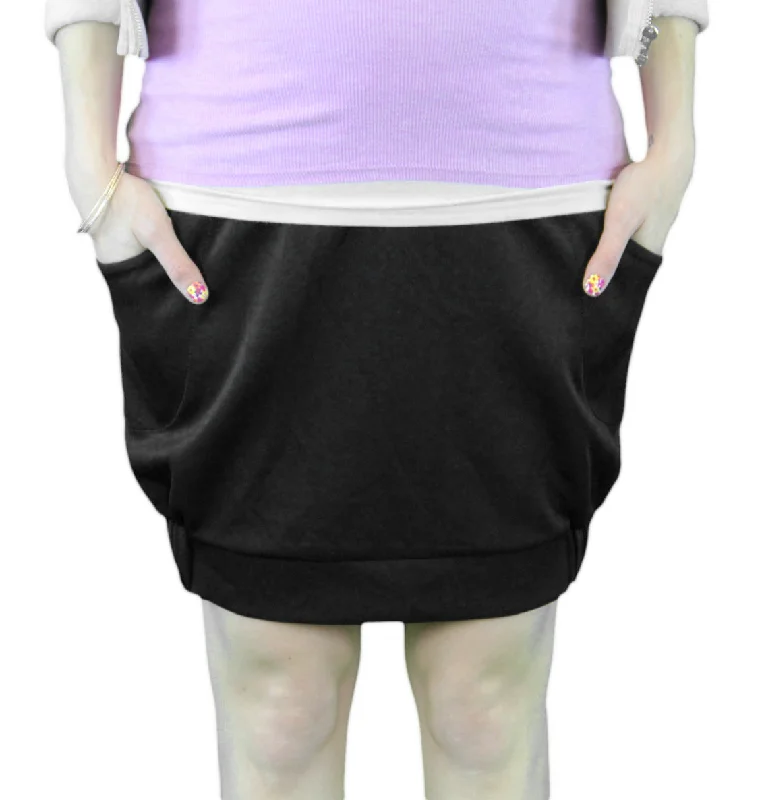 9 FASHION Maternity Osea Black Wide Pleated Satin Finish Skirt Sz S $80 NWT linen skirt natural