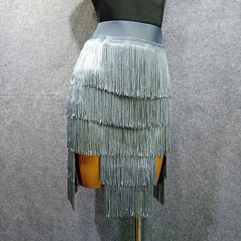 Layered Short Basic Latin Skirt velvet skirt glossy