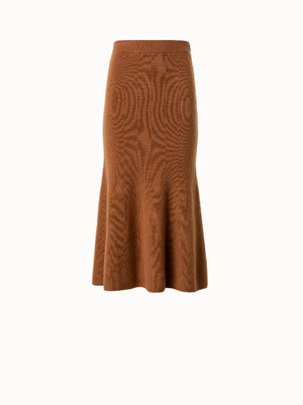 Midi Knit Skirt in Ribbed Cashmere corduroy skirt durable