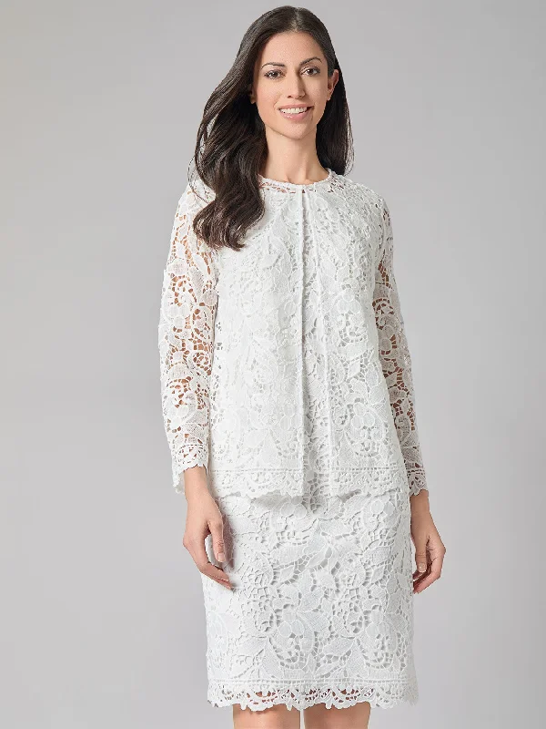 Lace Open Front Cardigan Solid Color Striped Floral Print
