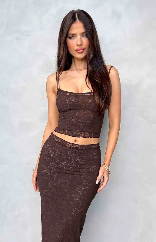 Willow Brown Lace Tank Top tie dye tank