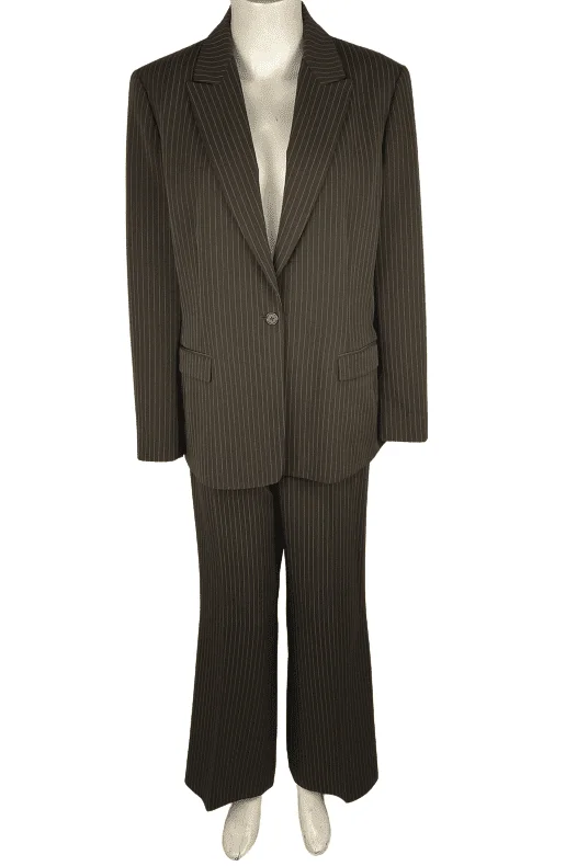 Tahari women's brown pinstripe pantsuit Fashionable Track Pants