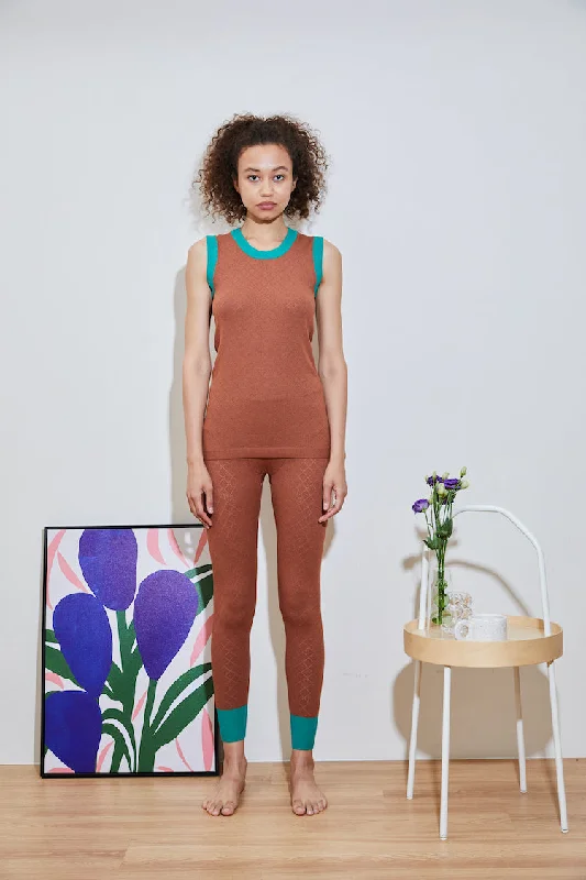 GINGER hydraKNIT ECOVERO TANK TOP brn sleep tank top