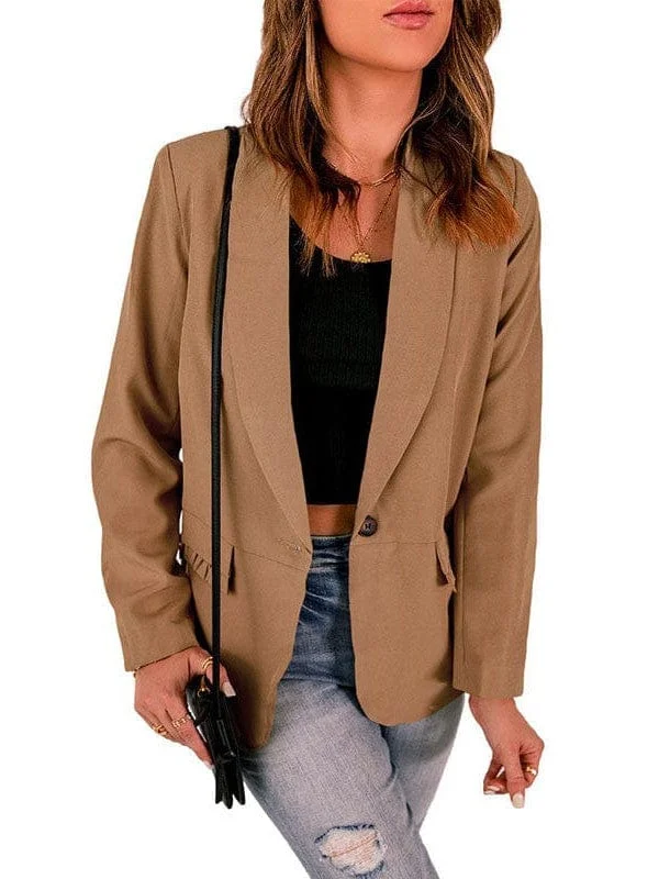 Women's Everyday Blazer Jacket Knit Fabric Woven Fabric Fleece Fabric