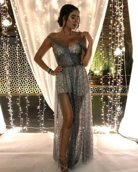 Long Tulle Prom Dress, Women Party Dress    cg20972 Tunics Fleece cozy