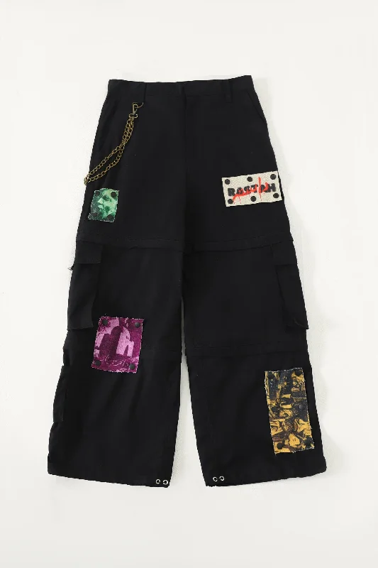 PATCHWORK CARGO PANTS High-Waist Jogger Pants