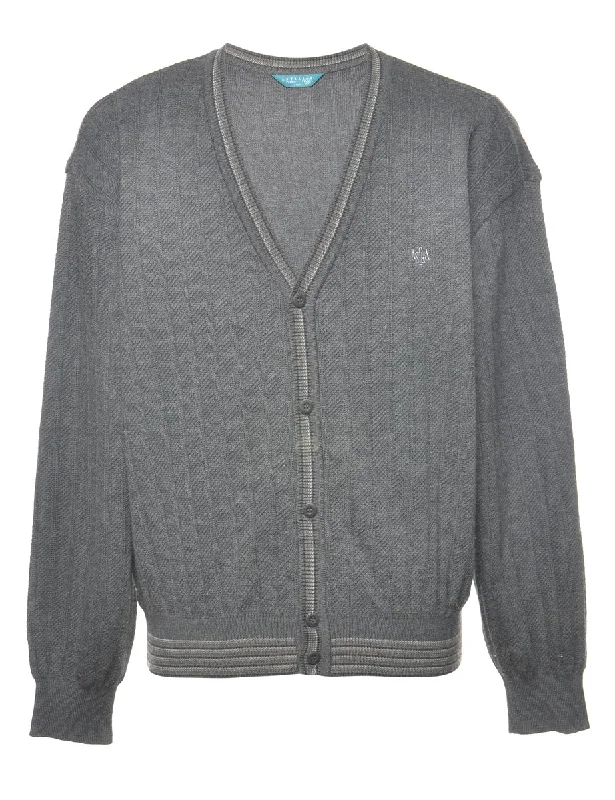 Classic Grey Cardigan - L Cardigan Knitwear Sweater