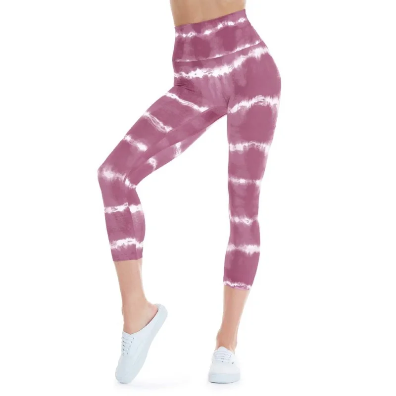 K-DEER - Women's Tie-Dyed Capri Pants Elegant Silk Pants