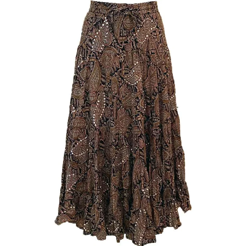 Wondrous Art Wear Women's Sequin Broomstick Skirt low waist skirt
