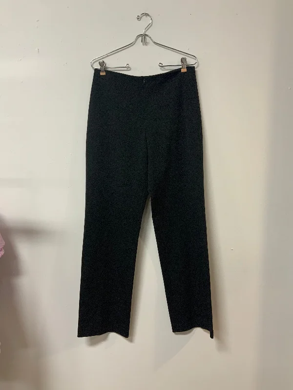 Fabrizio (8) front zip blk flare pant Chic Wool Trousers