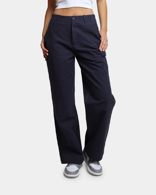 HUF Women's Double Knee Cargo Pants Navy Soft Stretch Pants