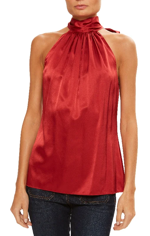 Lori High Neck Tank Top Ruby - Ramy Brook long tank top