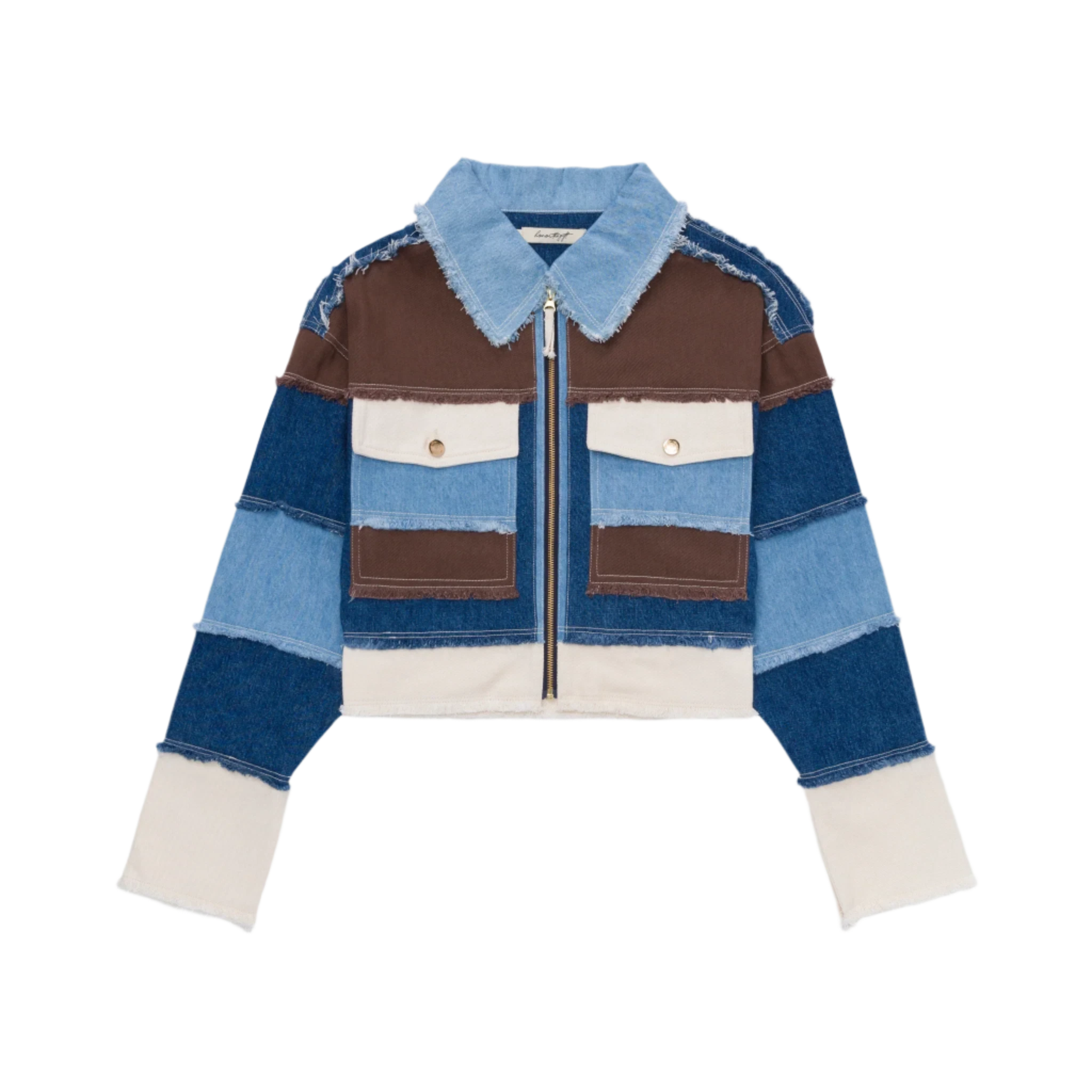 Womens Honor The Gift C-Fall Panel Denim Jacket 'Multi' Cardigan Sweater Pullover
