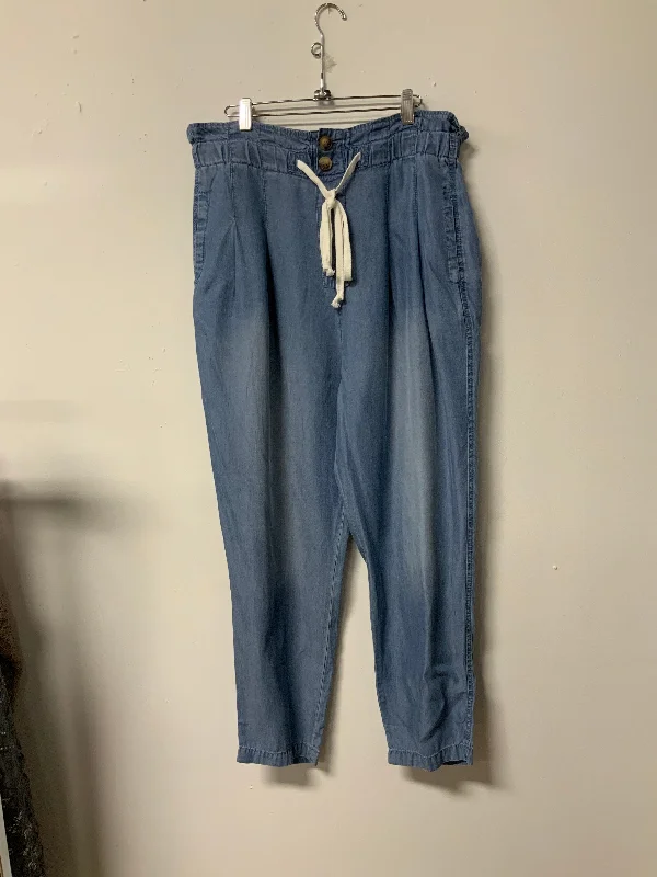 Zenana (XL) Chambray elas pant Sleek Black Pants